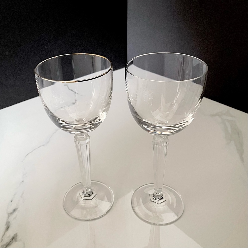 SET of 2 Metropolitan White Wine Glasses by Waterford Crystal